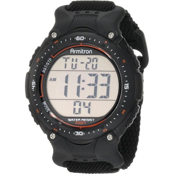 Armitron Sport Men's 408159BLK Chronograph Black Strap Digital Display Watch - Picture 1 of 10